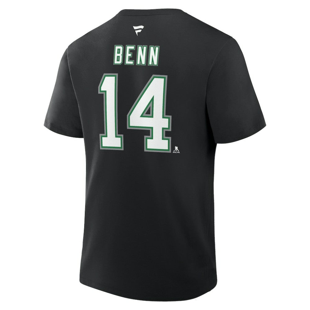 NHL Black Jamie Benn Dallas Stars Fanatics Authentic Stack Name & Number T-Shirt