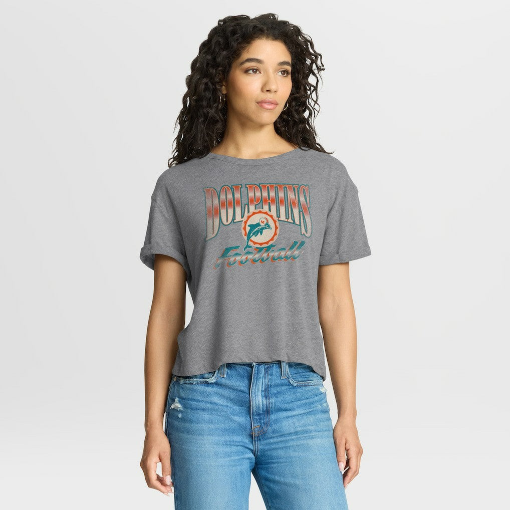 Women's Overplayed Tribute Tri-Blend Boxy T-Shirt - Miami Dolphins