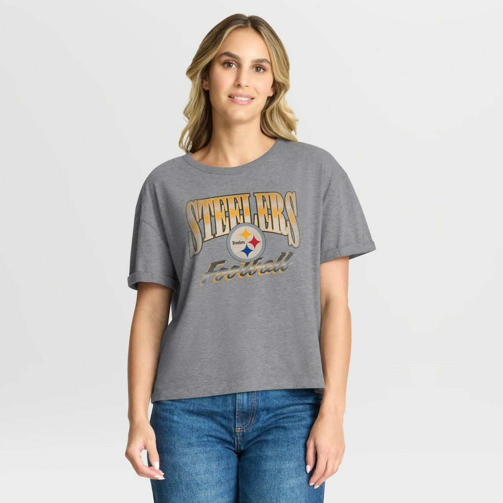 Women's Overplayed Tribute Tri-Blend Boxy T-Shirt - Pittsburgh Steelers