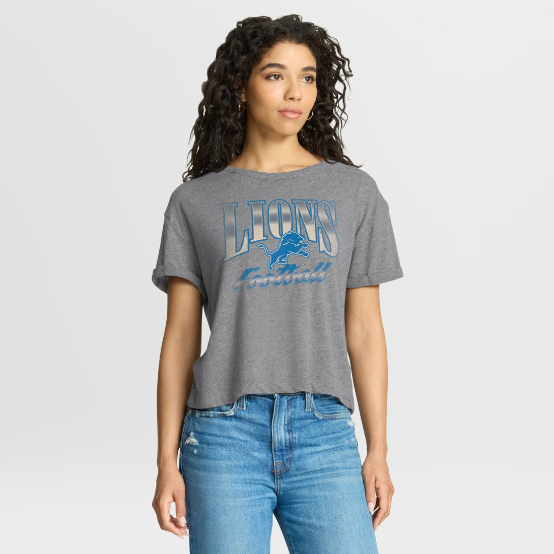 Women's Overplayed Tribute Tri-Blend Boxy T-Shirt - Detroit Lions