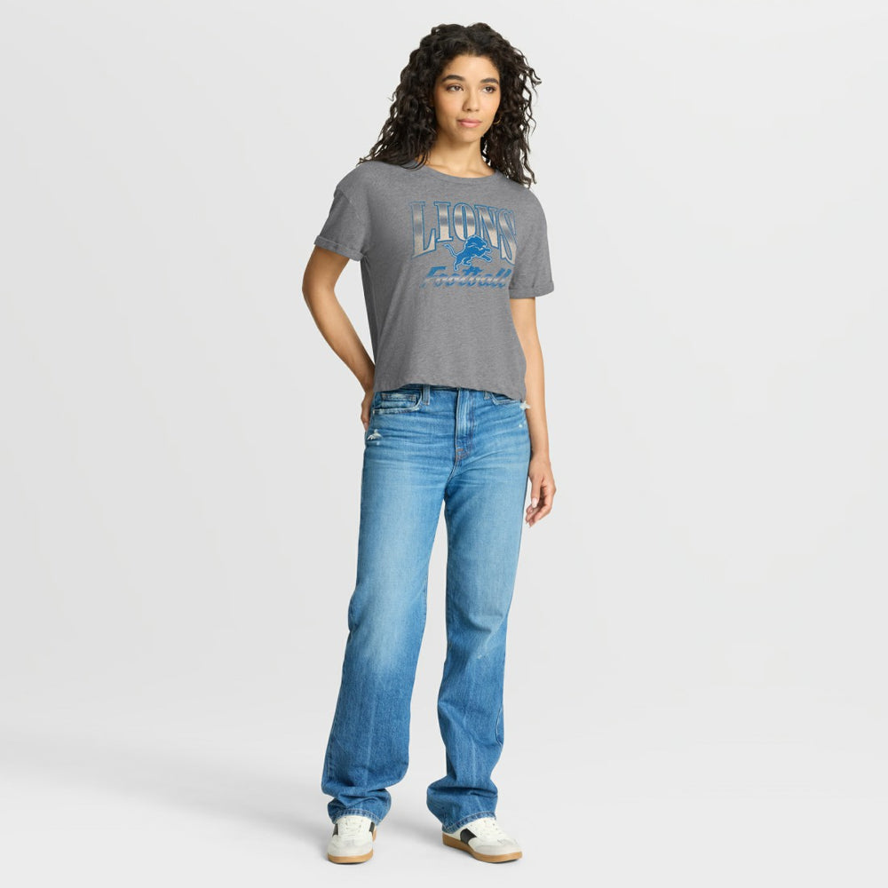 Women's Overplayed Tribute Tri-Blend Boxy T-Shirt - Detroit Lions