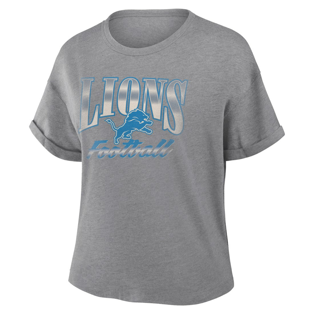Women's Overplayed Tribute Tri-Blend Boxy T-Shirt - Detroit Lions