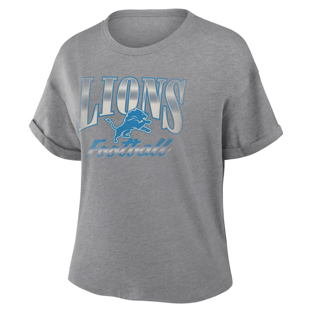 Women's Overplayed Tribute Tri-Blend Boxy T-Shirt - Detroit Lions