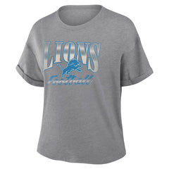 Women's Overplayed Tribute Tri-Blend Boxy T-Shirt - Detroit Lions