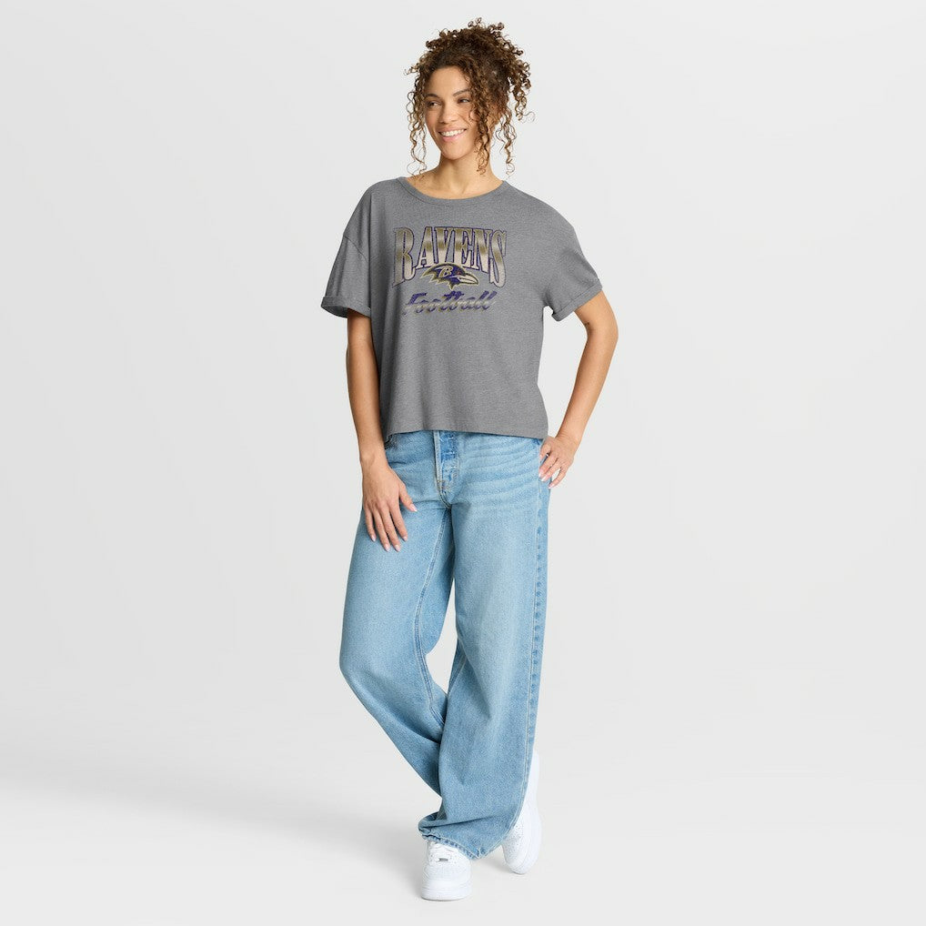 Women's Overplayed Tribute Tri-Blend Boxy T-Shirt - Baltimore Ravens