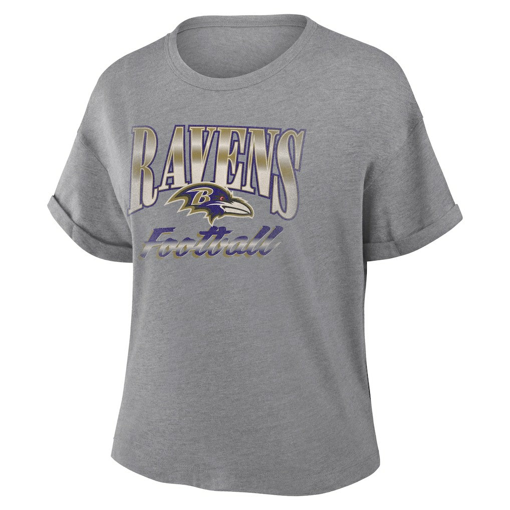 Women's Overplayed Tribute Tri-Blend Boxy T-Shirt - Baltimore Ravens