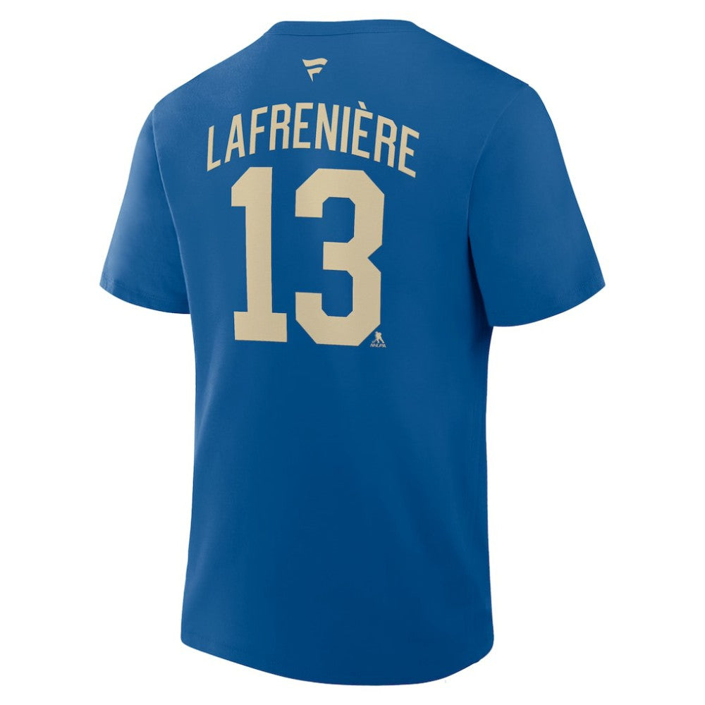 NHL Blue Alexis Lafreniere New York Rangers Fanatics Authentic Stack Name & Number T-Shirt