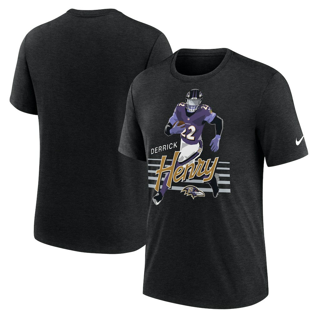 Derrick Henry  Player Graphic T-Shirt - Baltimore Ravens