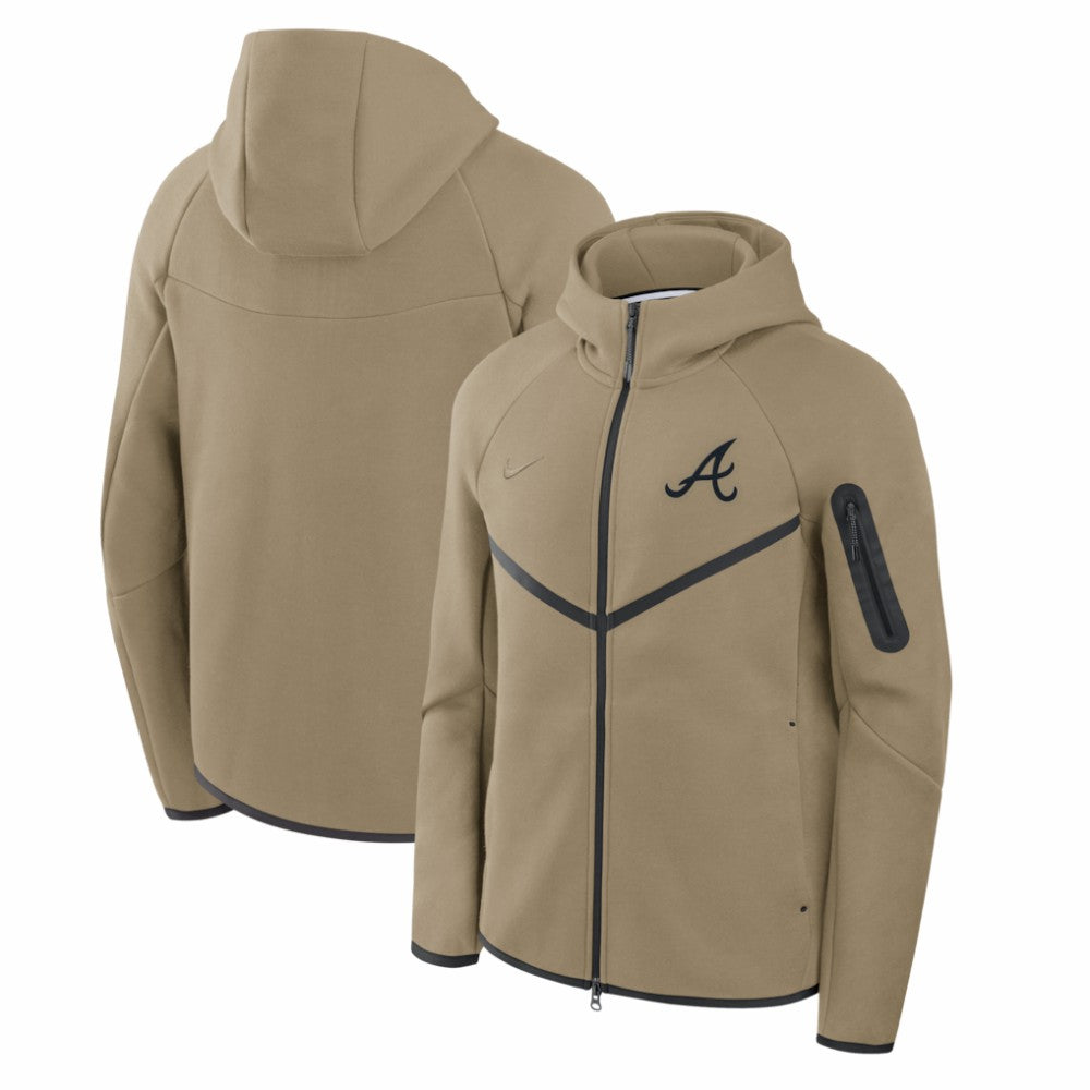 MLB Atlanta Braves Nike Tech Fleece Raglan Full-Zip Windrunner Hoodie