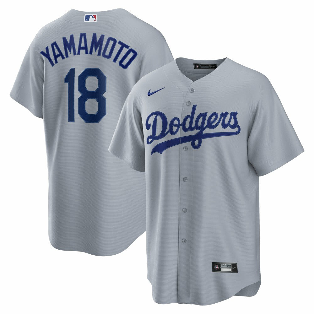 MLB Yoshinobu Yamamoto Los Angeles Dodgers Nike Road Replica Jersey