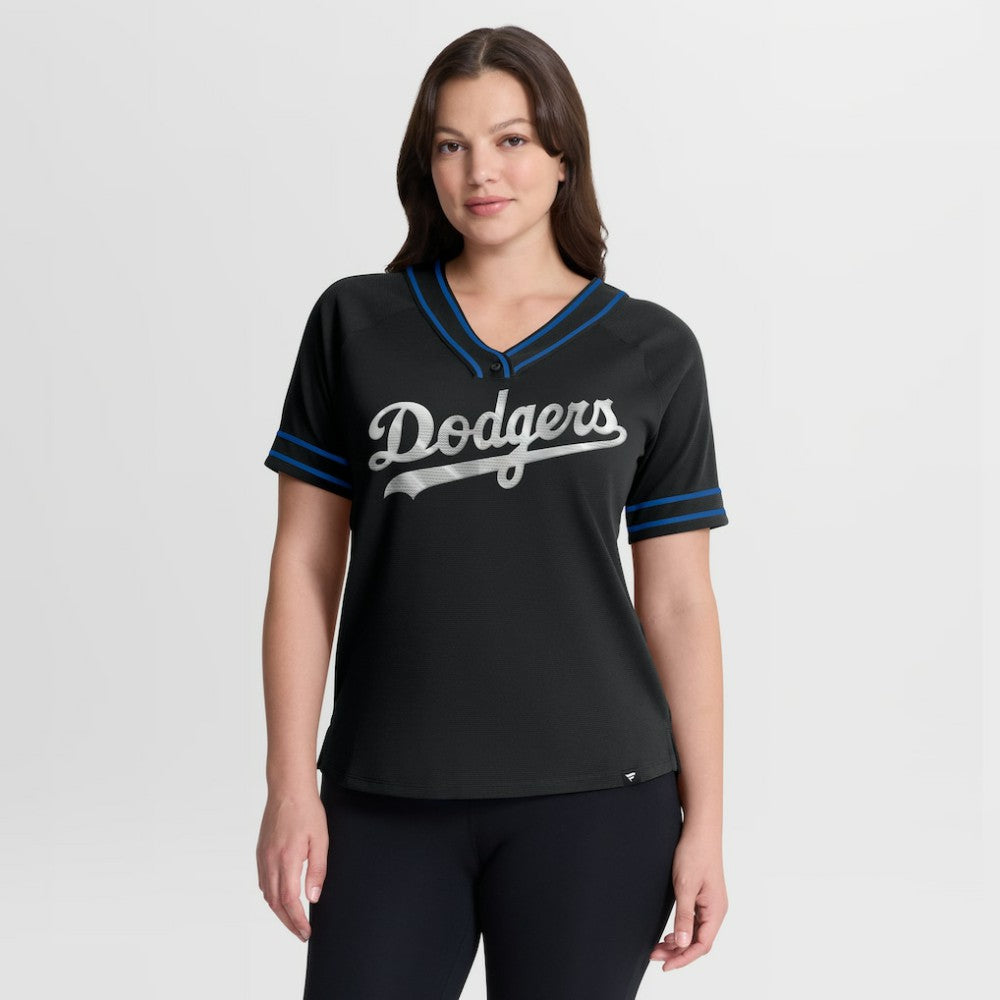 MLB Los Angeles Dodgers Fanatics Women's Diva Race Ahead Raglan V-Neck T-Shirt
