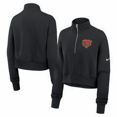 Women's Legacy Phoenix Fleece Cropped Half-Zip Sweatshirt - Chicago Bears