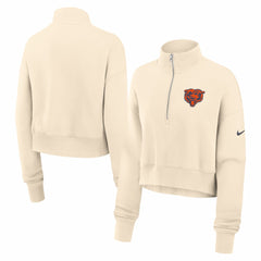 Women's Legacy Phoenix Fleece Cropped Half-Zip Sweatshirt - Chicago Bears