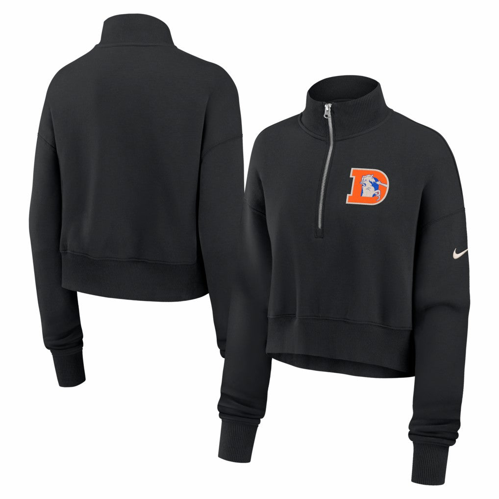 Women's Legacy Phoenix Fleece Cropped Half-Zip Sweatshirt - Denver Broncos