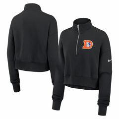 Women's Legacy Phoenix Fleece Cropped Half-Zip Sweatshirt - Denver Broncos