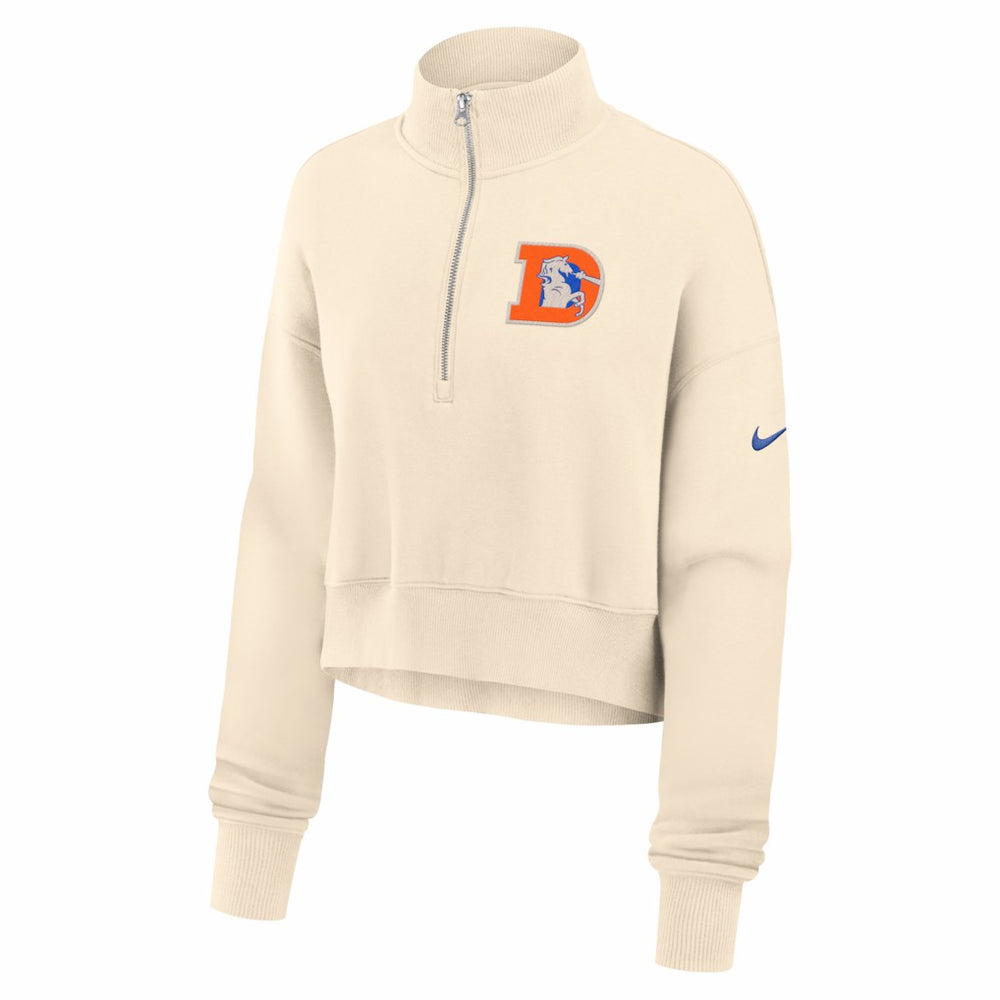 Women's Legacy Phoenix Fleece Cropped Half-Zip Sweatshirt - Denver Broncos