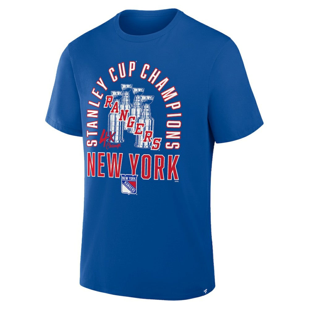 NHL Blue New York Rangers Fanatics 4x Stanley Cup Champions T-Shirt