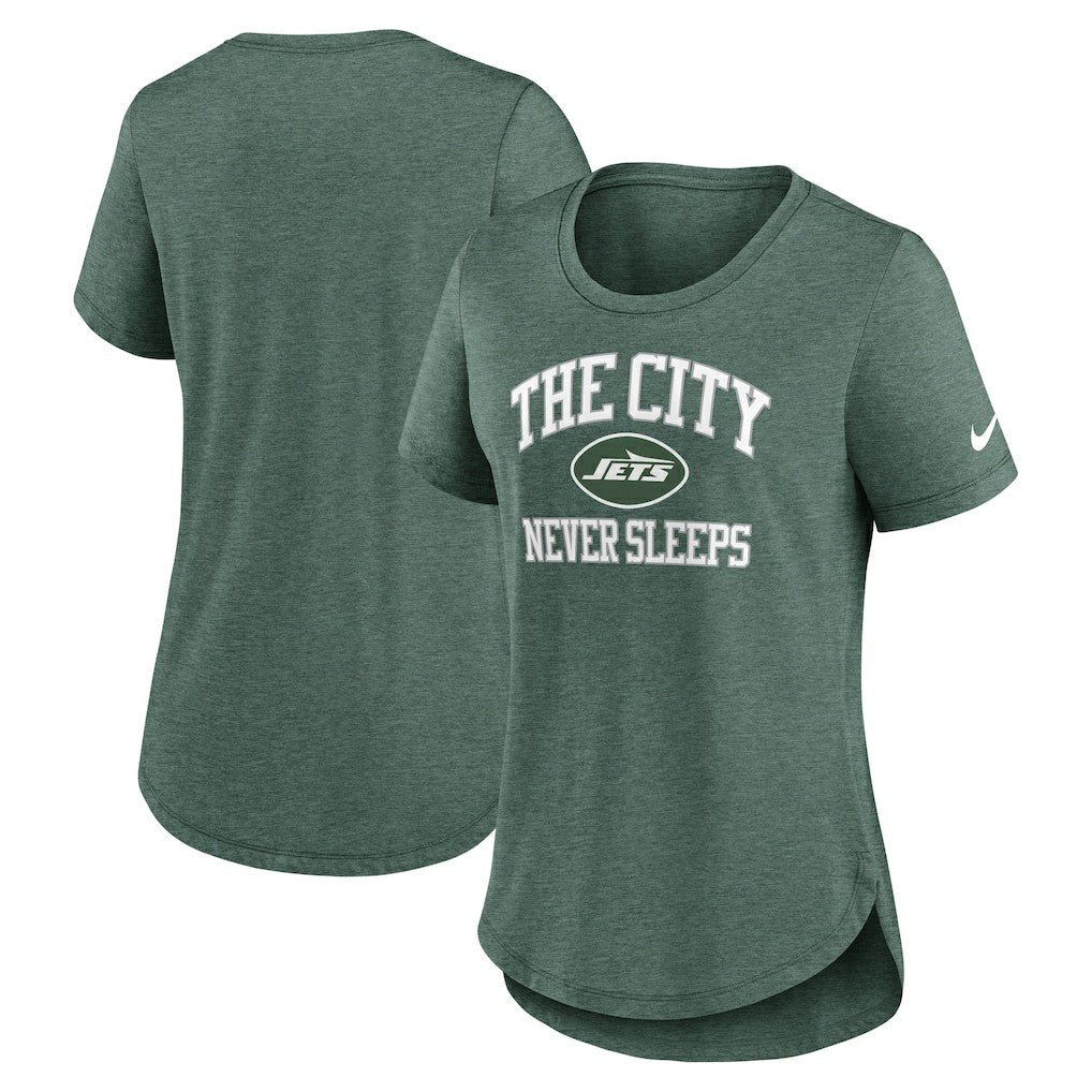Women's The City Never Sleeps Tri-Blend T-Shirt - New York Jets