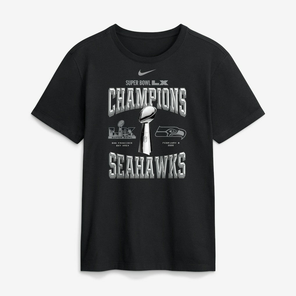 Super Bowl LX Champions Locker Room Trophy Collection Replica T-Shirt - Seattle Seahawks