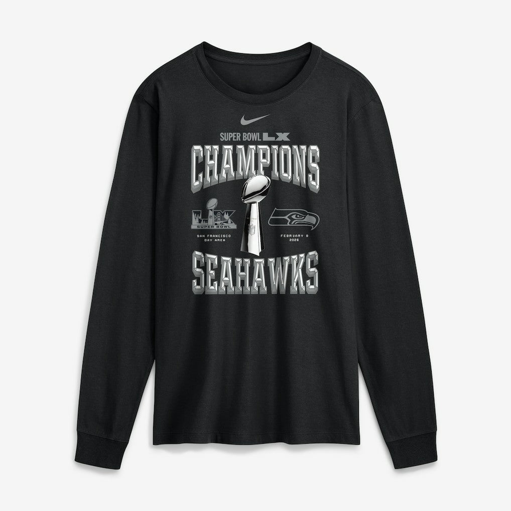 Super Bowl LX Champions Locker Room Trophy Collection Long Sleeve T-Shirt - Seattle Seahawks