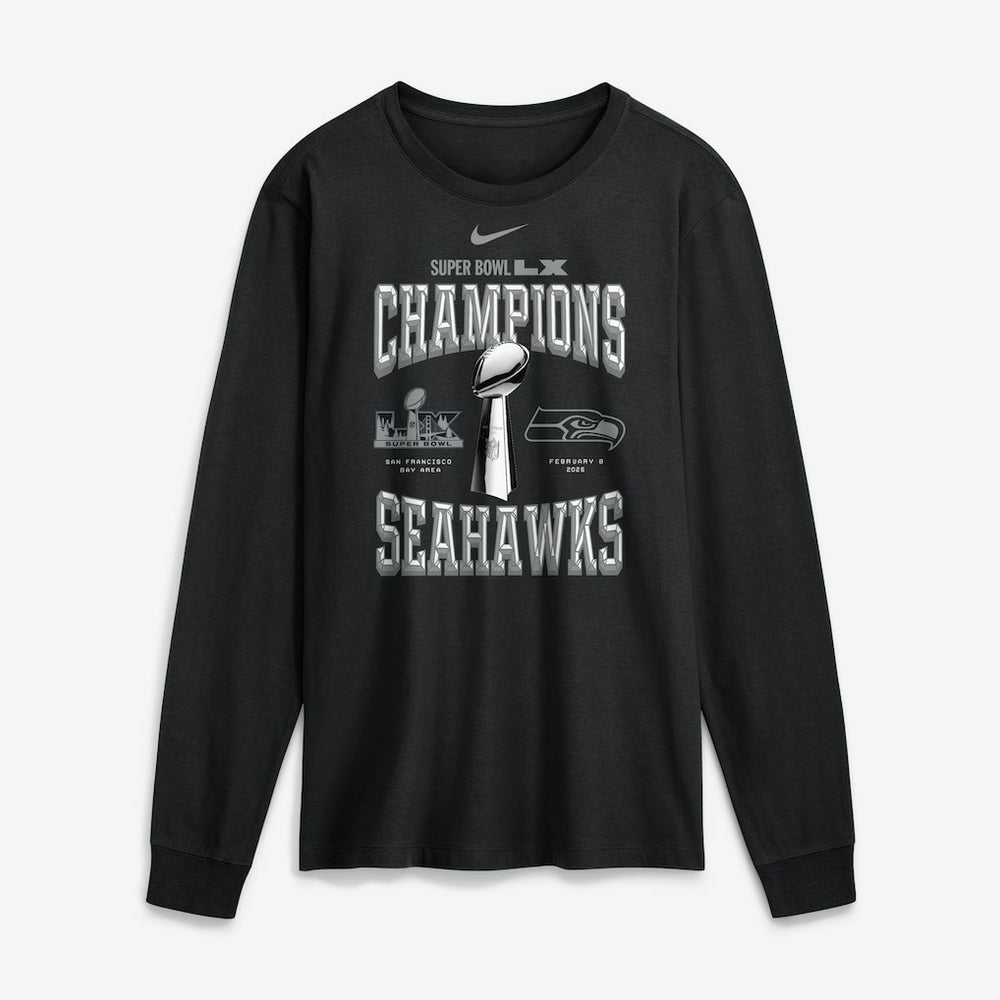 Super Bowl LX Champions Locker Room Trophy Collection Long Sleeve T-Shirt - Seattle Seahawks