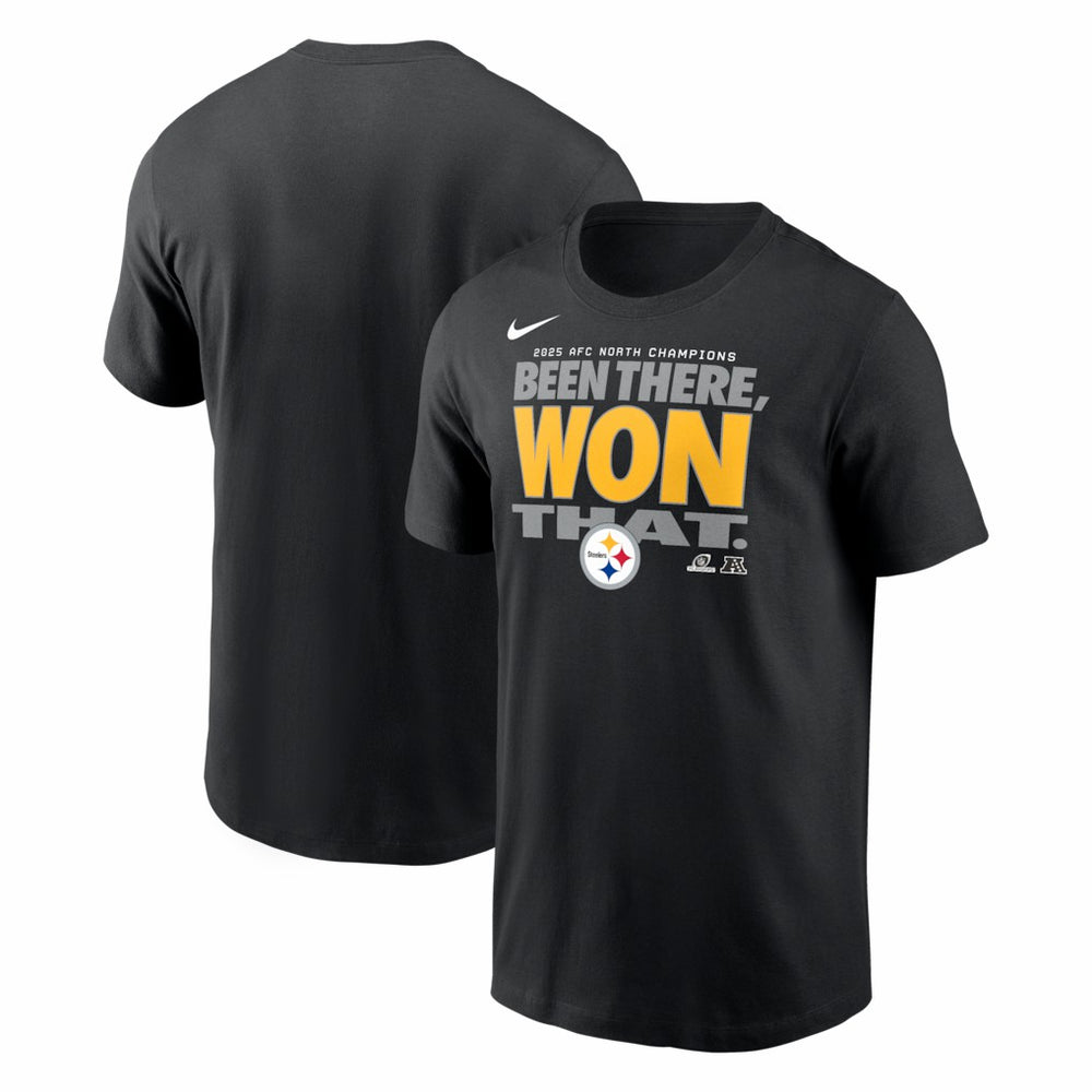 2025 AFC North Division Champions Locker Room Trophy Collection T-Shirt - Pittsburgh Steelers