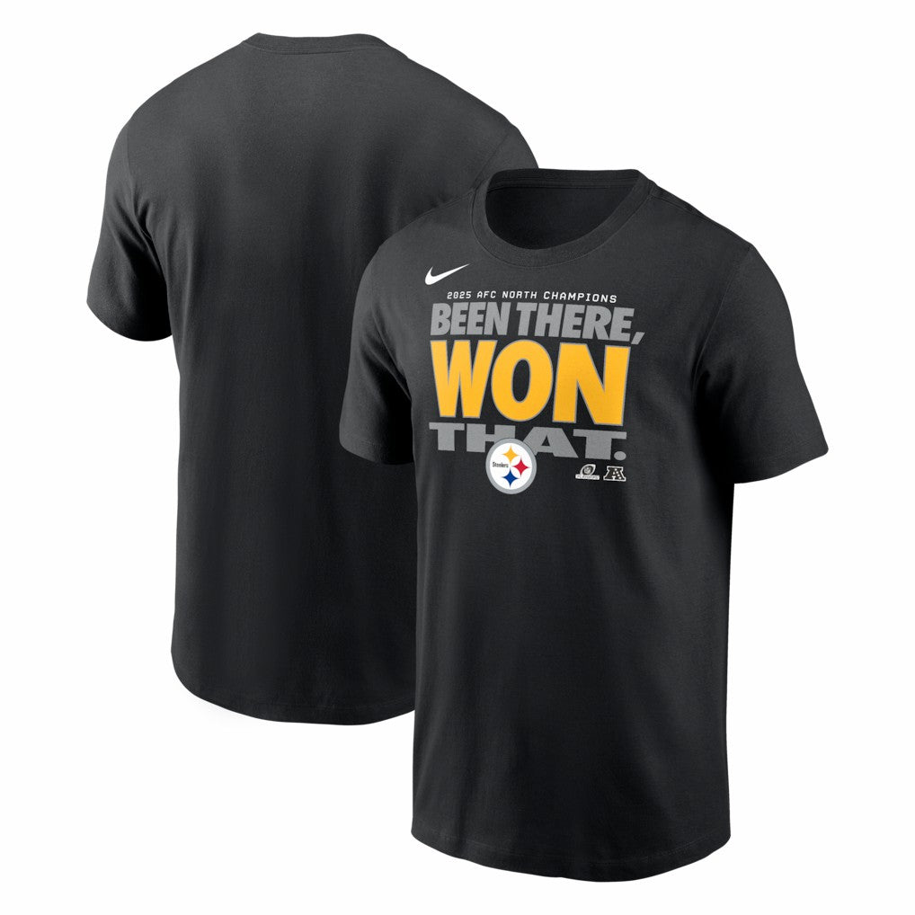 2025 AFC North Division Champions Locker Room Trophy Collection T-Shirt - Pittsburgh Steelers