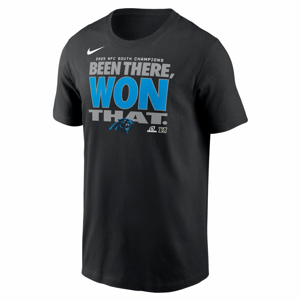 2025 NFC South Division Champions Locker Room Trophy Collection T-Shirt - Carolina Panthers