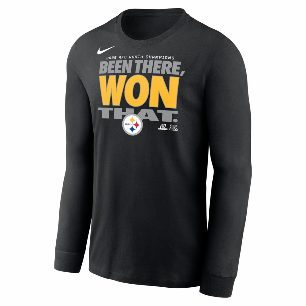 2025 AFC North Division Champions Locker Room Trophy Collection Long Sleeve T-Shirt - Pittsburgh Steelers
