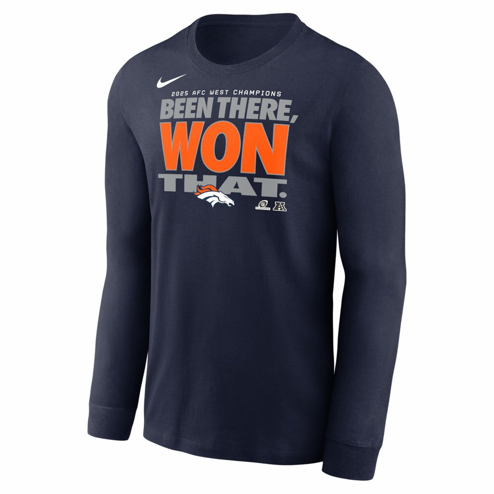 2025 AFC West Division Champions Locker Room Trophy Collection Long Sleeve T-Shirt - Denver Broncos
