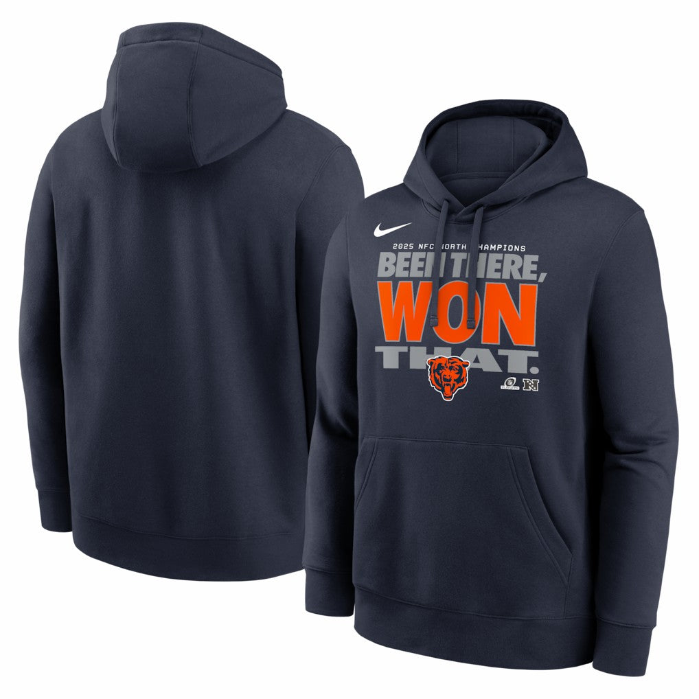2025 NFC North Division Champions Locker Room Trophy Collection Hoodie - Chicago Bears