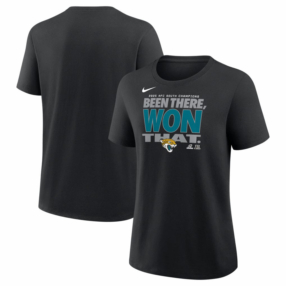 Women's 2025 AFC South Division Champions Locker Room Trophy Collection T-Shirt - Jacksonville Jaguars