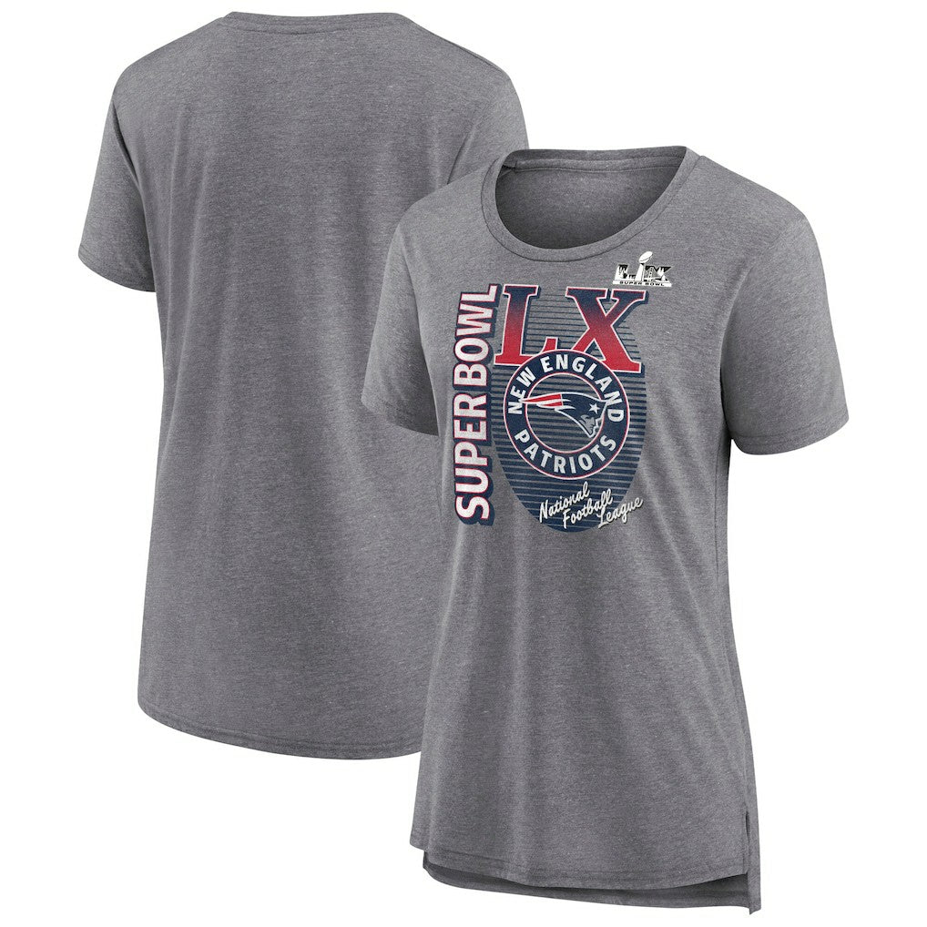 Women's Super Bowl LX Retro Tri-Blend T-Shirt - New England Patriots