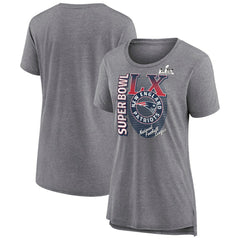 Women's Super Bowl LX Retro Tri-Blend T-Shirt - New England Patriots