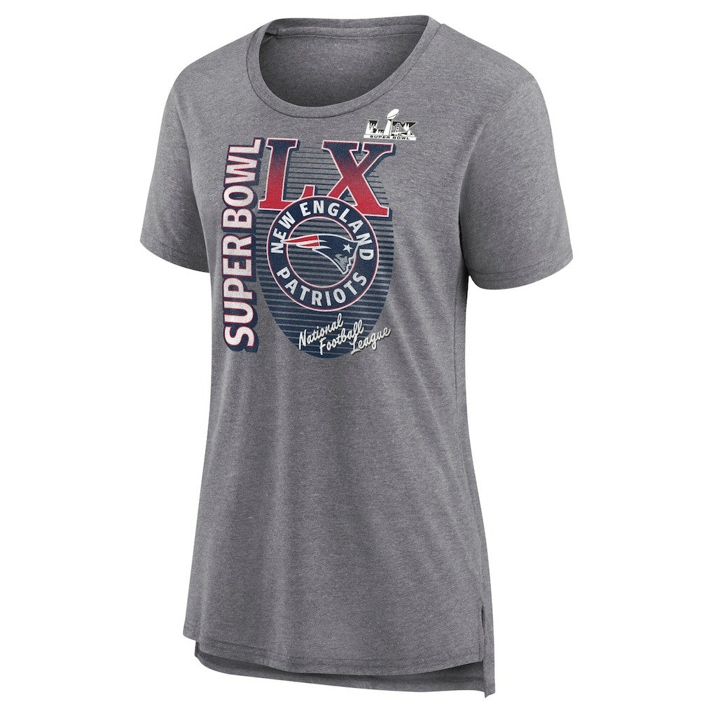 Women's Super Bowl LX Retro Tri-Blend T-Shirt - New England Patriots