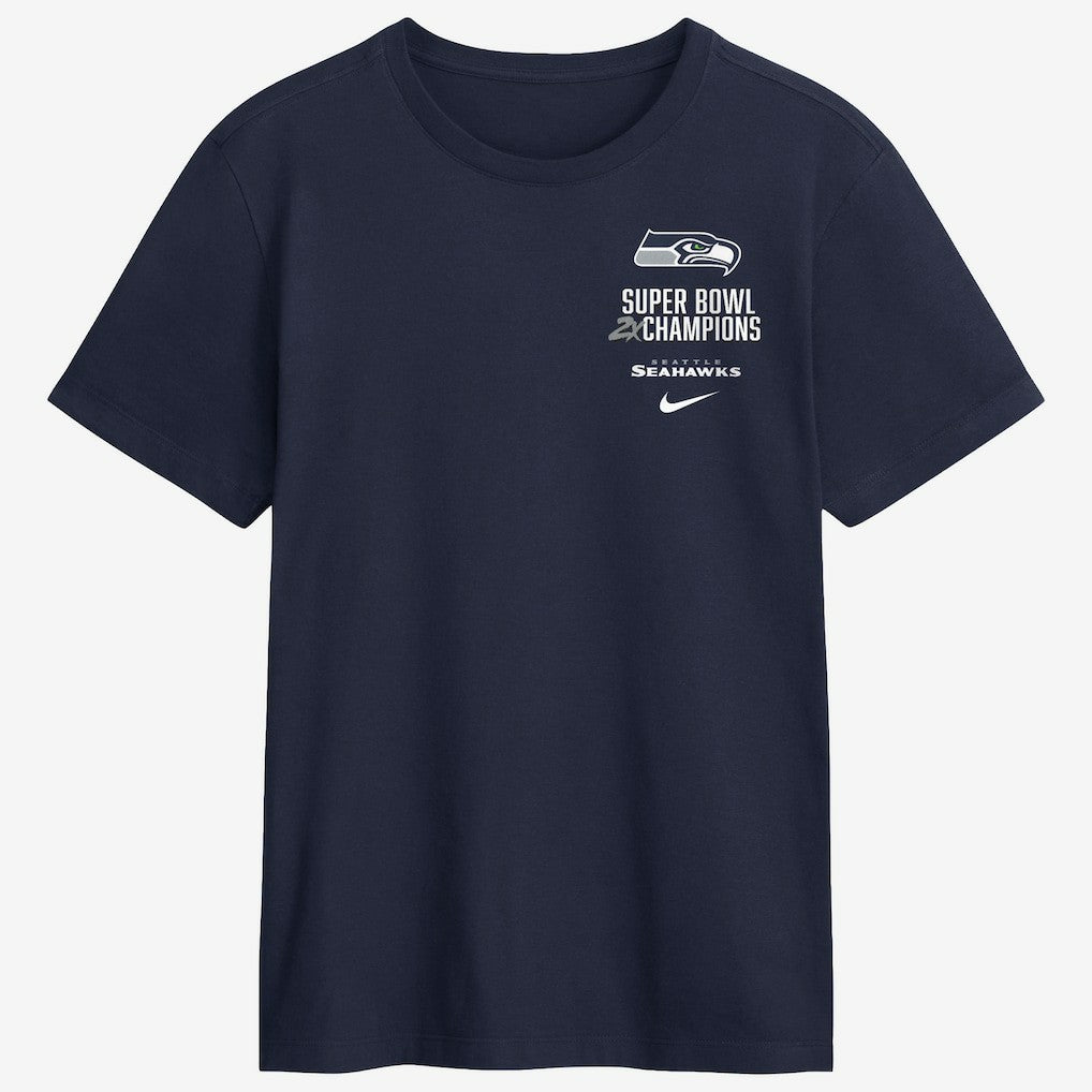 Two-Time Super Bowl Champions Downtown Ring Club T-Shirt - Seattle Seahawks