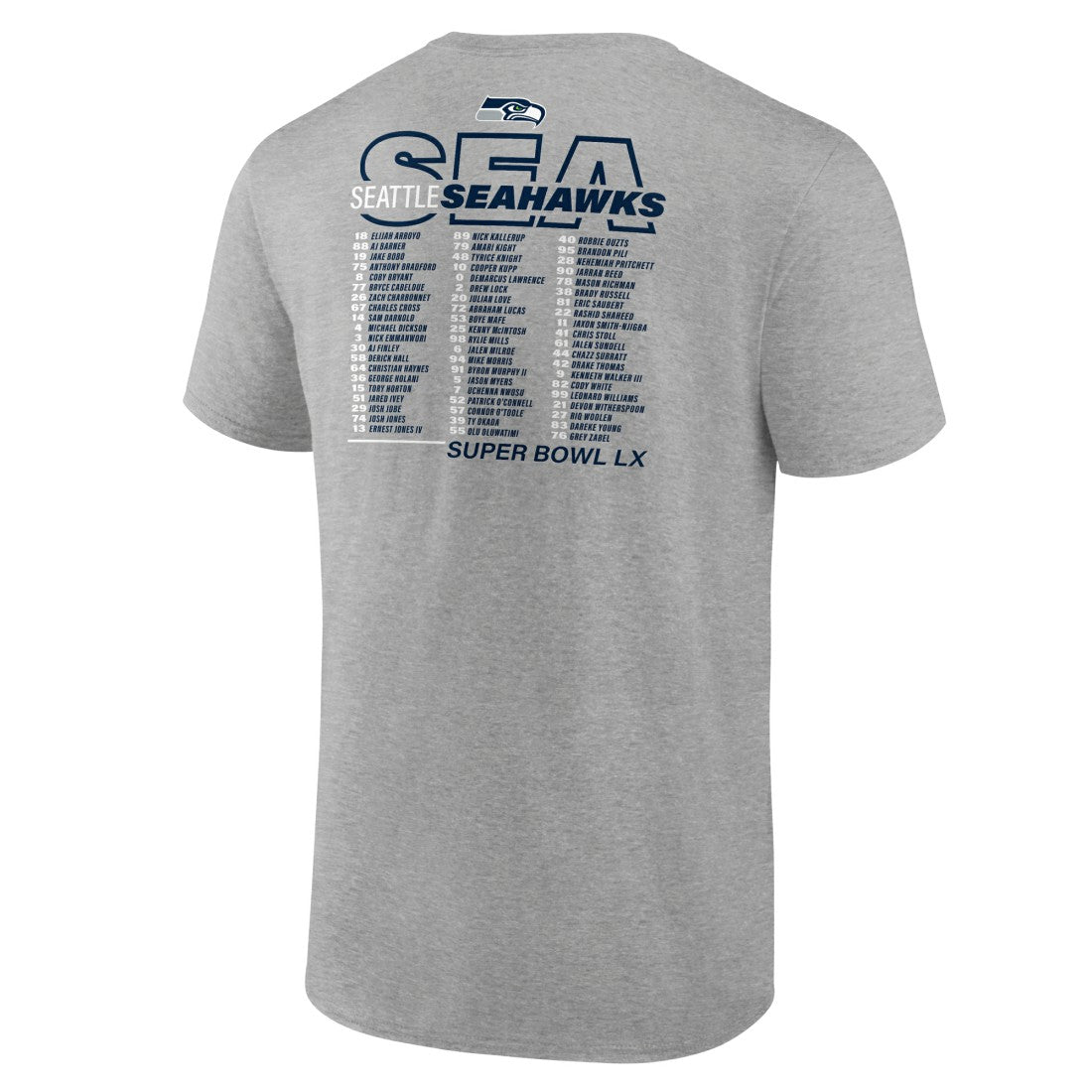 Super Bowl LX Roster T-Shirt - Seattle Seahawks