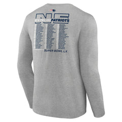 Super Bowl LX Roster Long Sleeve T-Shirt - New England Patriots