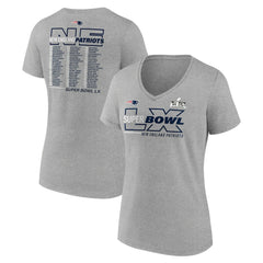 Women's Super Bowl LX Roster V-Neck T-Shirt - New England Patriots