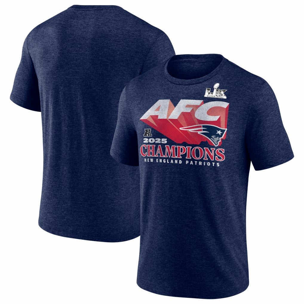 2025 AFC Champions Quick Pass Tri-Blend T-Shirt - New England Patriots