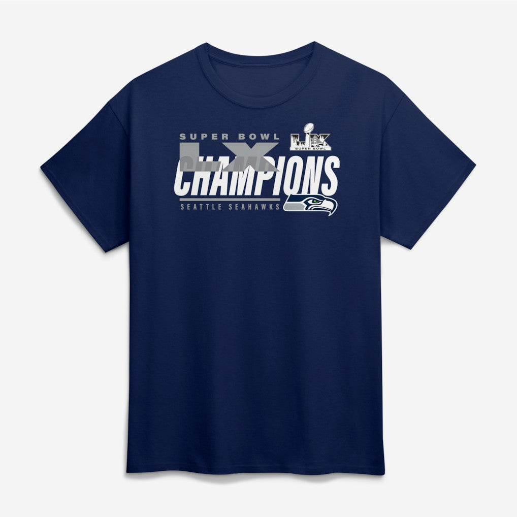 Super Bowl LX Champions Iconic Victory T-Shirt - Seattle Seahawks