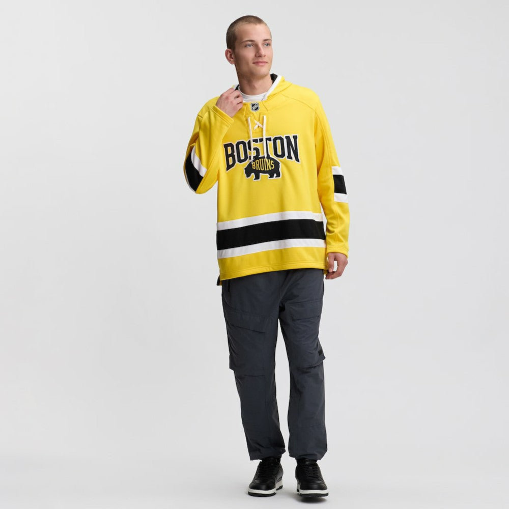 NHL Gold Boston Bruins Fanatics 2026 NHL Stadium Series Lace Up Hoodie