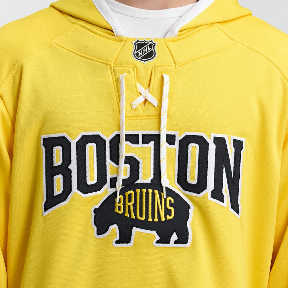 NHL Gold Boston Bruins Fanatics 2026 NHL Stadium Series Lace Up Hoodie