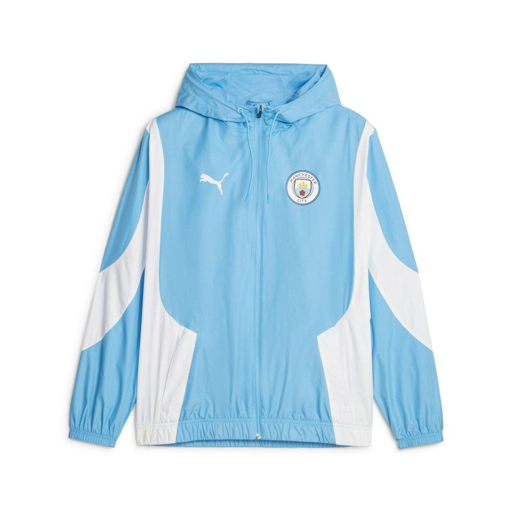 Manchester City 2023/24 Pre-Match Anthem Full-Zip Hoodie Jacket - Puma Sky Blue