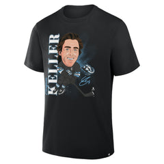 NHL Black Clayton Keller Utah Mammoth Fanatics Caricature Player T-Shirt