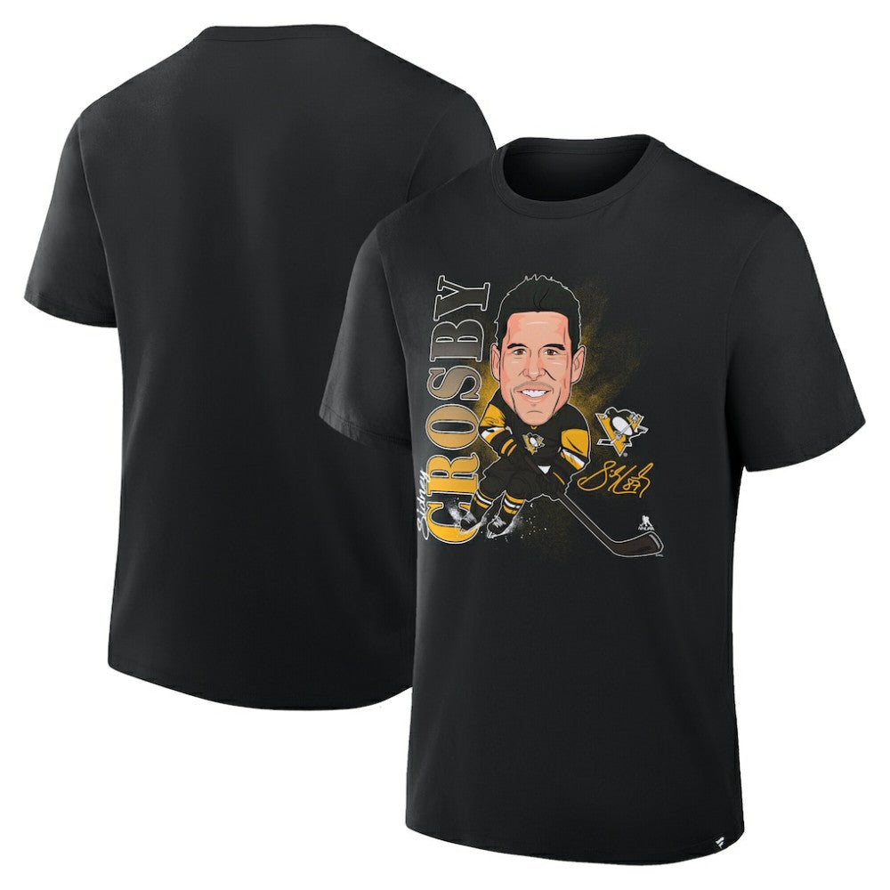 NHL Black Sidney Crosby Pittsburgh Penguins Fanatics Caricature Player T-Shirt