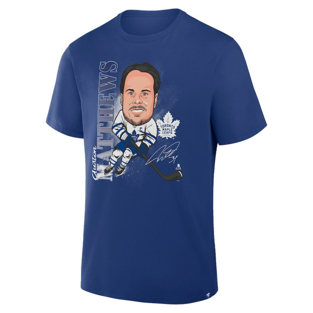 NHL Blue Auston Matthews Toronto Maple Leafs Fanatics Caricature Player T-Shirt