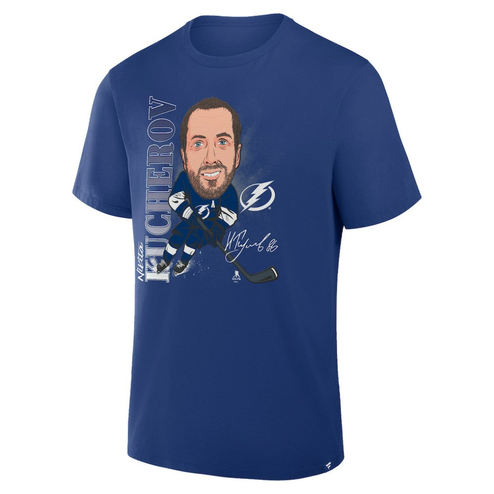 NHL Blue Nikita Kucherov Tampa Bay Lightning Fanatics Caricature Player T-Shirt