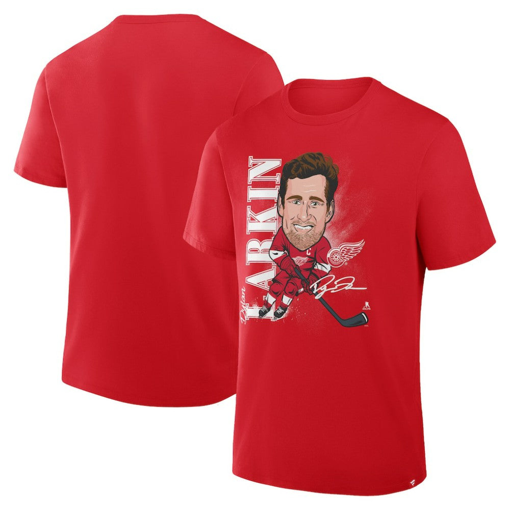 NHL Red Dylan Larkin Detroit Red Wings Fanatics Caricature Player T-Shirt