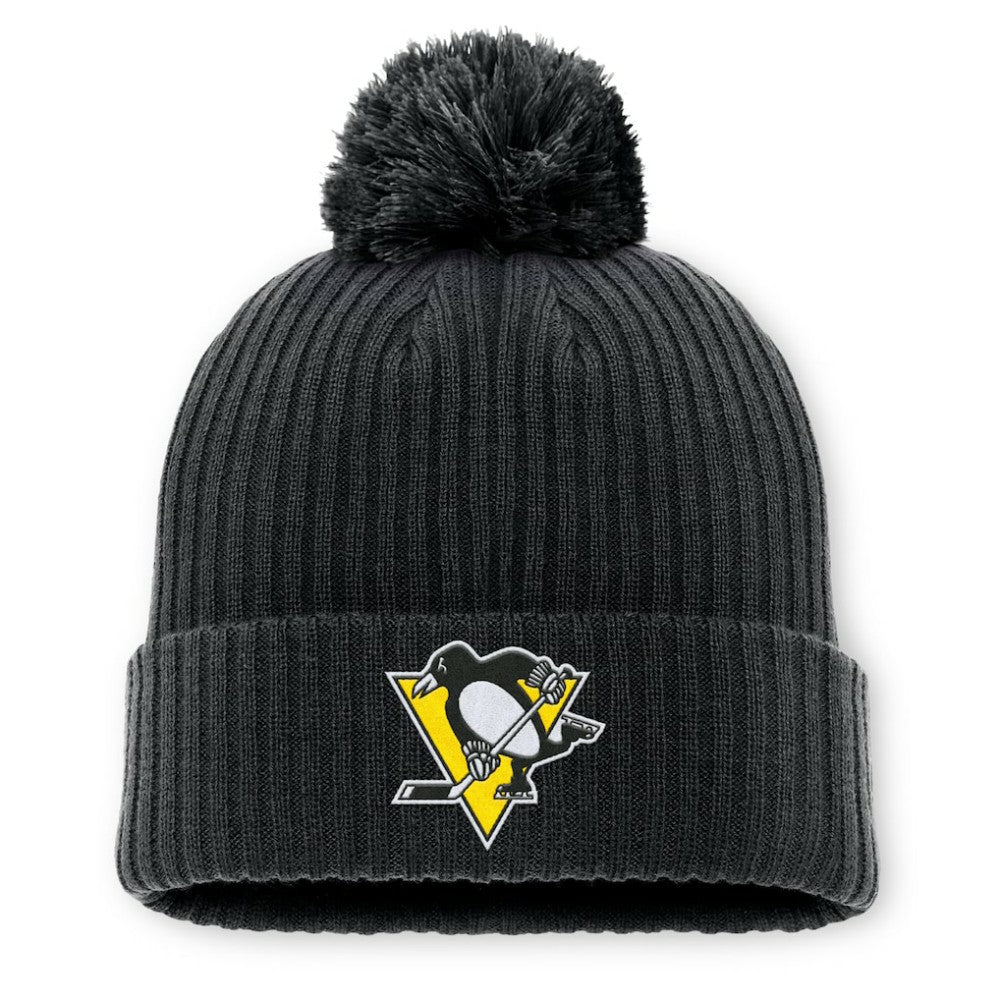 NHL Black Pittsburgh Penguins Fanatics 2025 NHL Global Series Sweden Cuffed Knit Hat with Pom